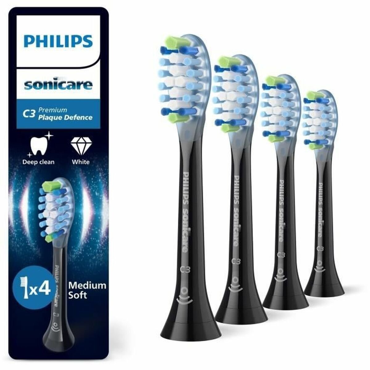Cabezal de Recambio Philips Negro 4 Unidades